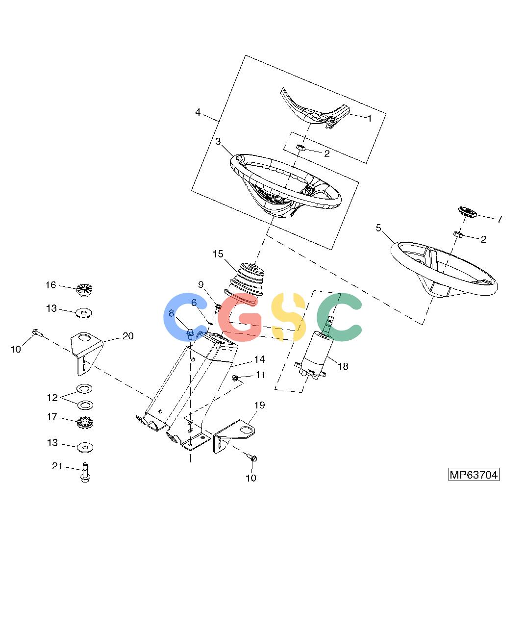 约翰迪尔零件查询110 - BACKHOE, LOADER POWER STEERING CONTROL VALVE AND STEERING WHEELEPC John Deere online