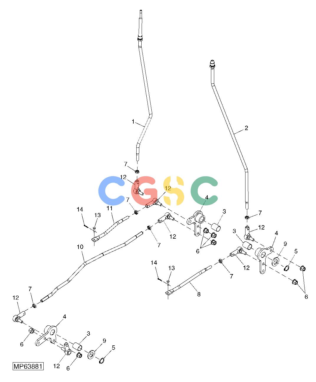 约翰迪尔零件查询110 - BACKHOE, LOADER CONTROL LINKAGE (SCV)EPC John Deere online