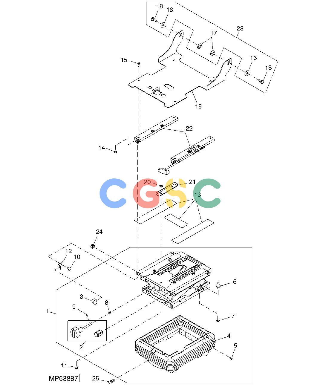 约翰迪尔零件查询110 - BACKHOE, LOADER Seat Suspension (312165 - )EPC John Deere online