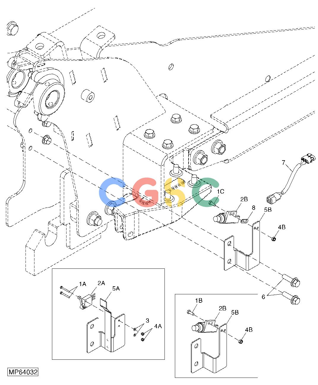 约翰迪尔零件查询110 - BACKHOE, LOADER BACKHOE PRESENCE SENSOREPC John Deere online