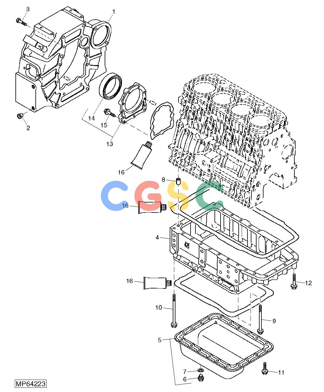 约翰迪尔零件查询110 - BACKHOE, LOADER Flywheel Housing And Oil Pan (4TNV88-BMJTLB) (711001 - )EPC John Deere online