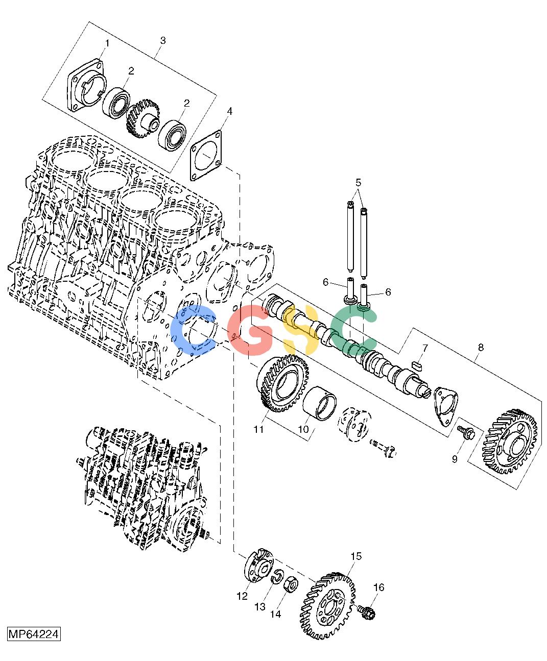 约翰迪尔零件查询110 - BACKHOE, LOADER Camshaft And Driving Gears (4TNV88-BMJTLB) (711001 - )EPC John Deere online