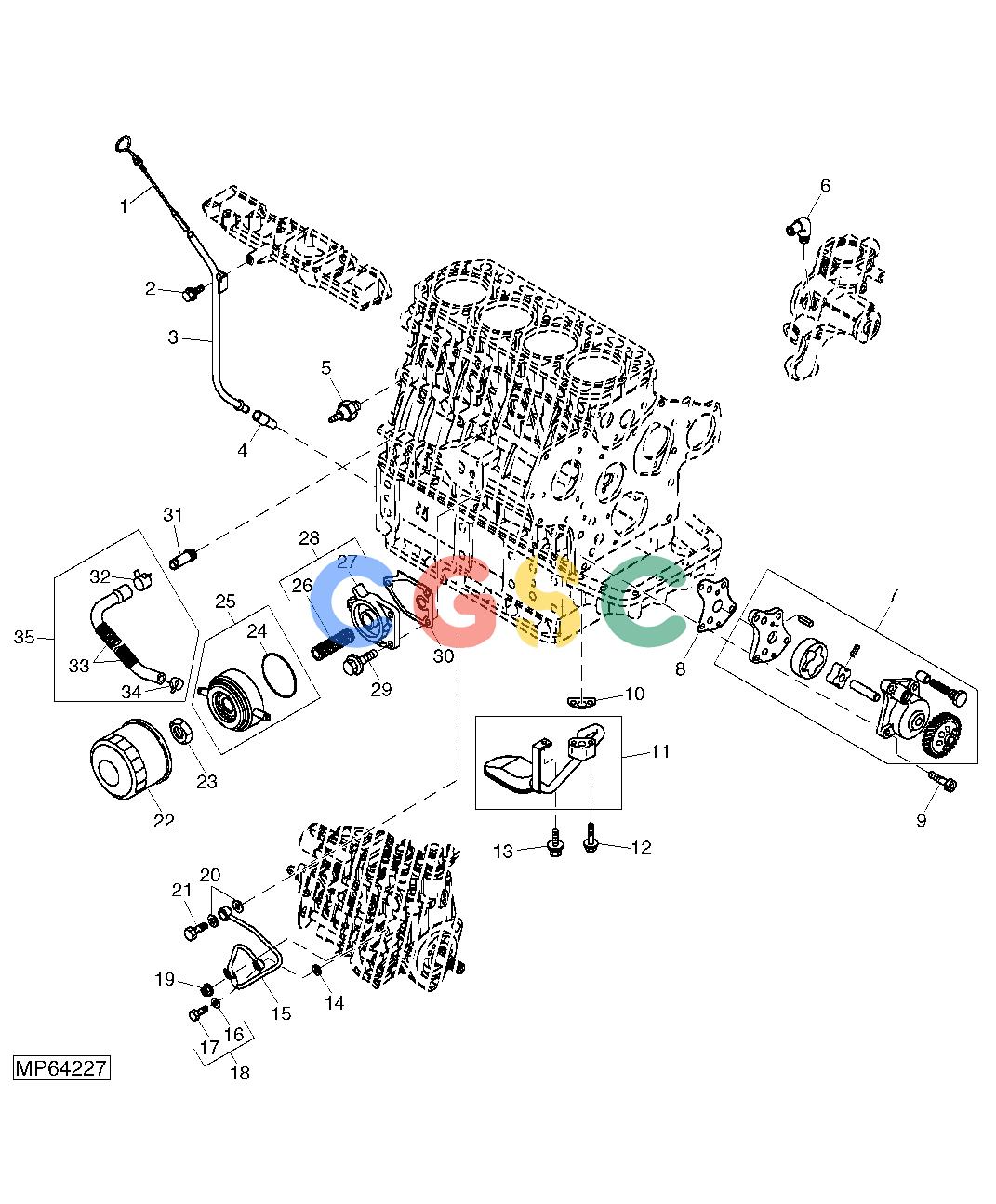 约翰迪尔零件查询110 - BACKHOE, LOADER Engine Oil Cooler, Filter, Dipstick And Engine Oil Pump (4TNV88-BMJTLB) (711001 - )EPC John Deere online