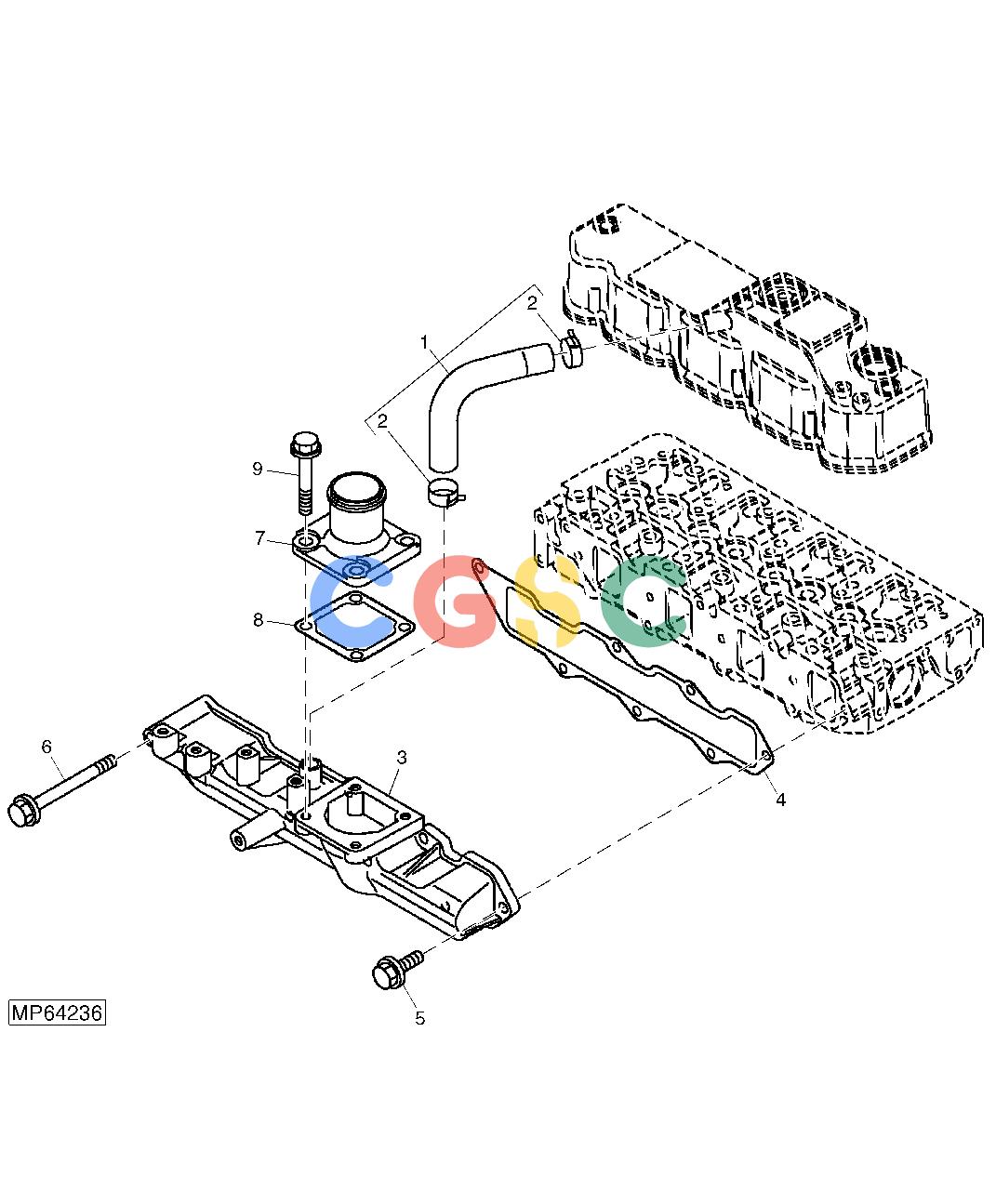 约翰迪尔零件查询110 - BACKHOE, LOADER Intake Manifold (4TNV88-BMJTLB) (711001 - )EPC John Deere online