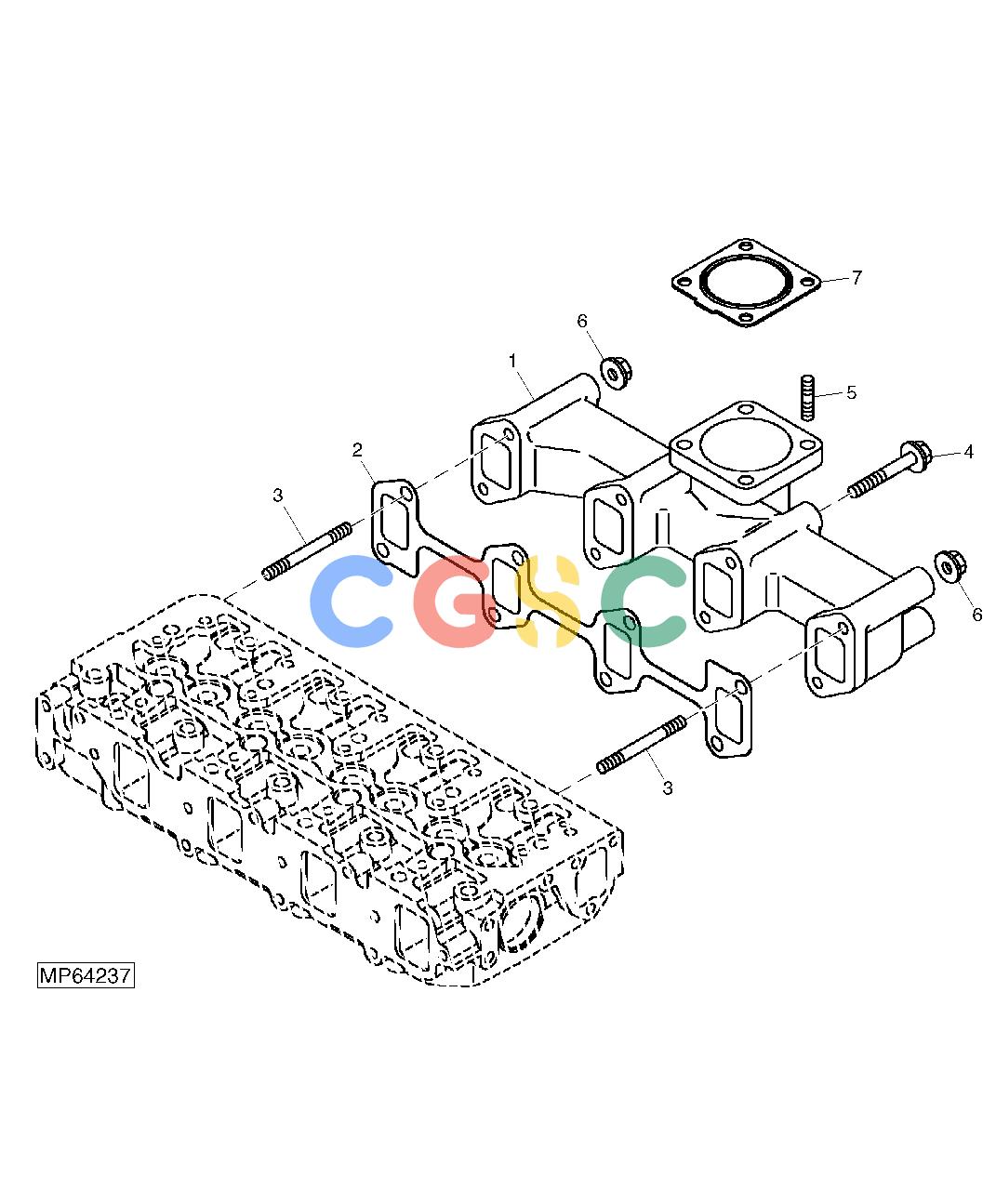 约翰迪尔零件查询110 - BACKHOE, LOADER Exhaust Manifold (4TNV88-BMJTLB) (711001 - )EPC John Deere online
