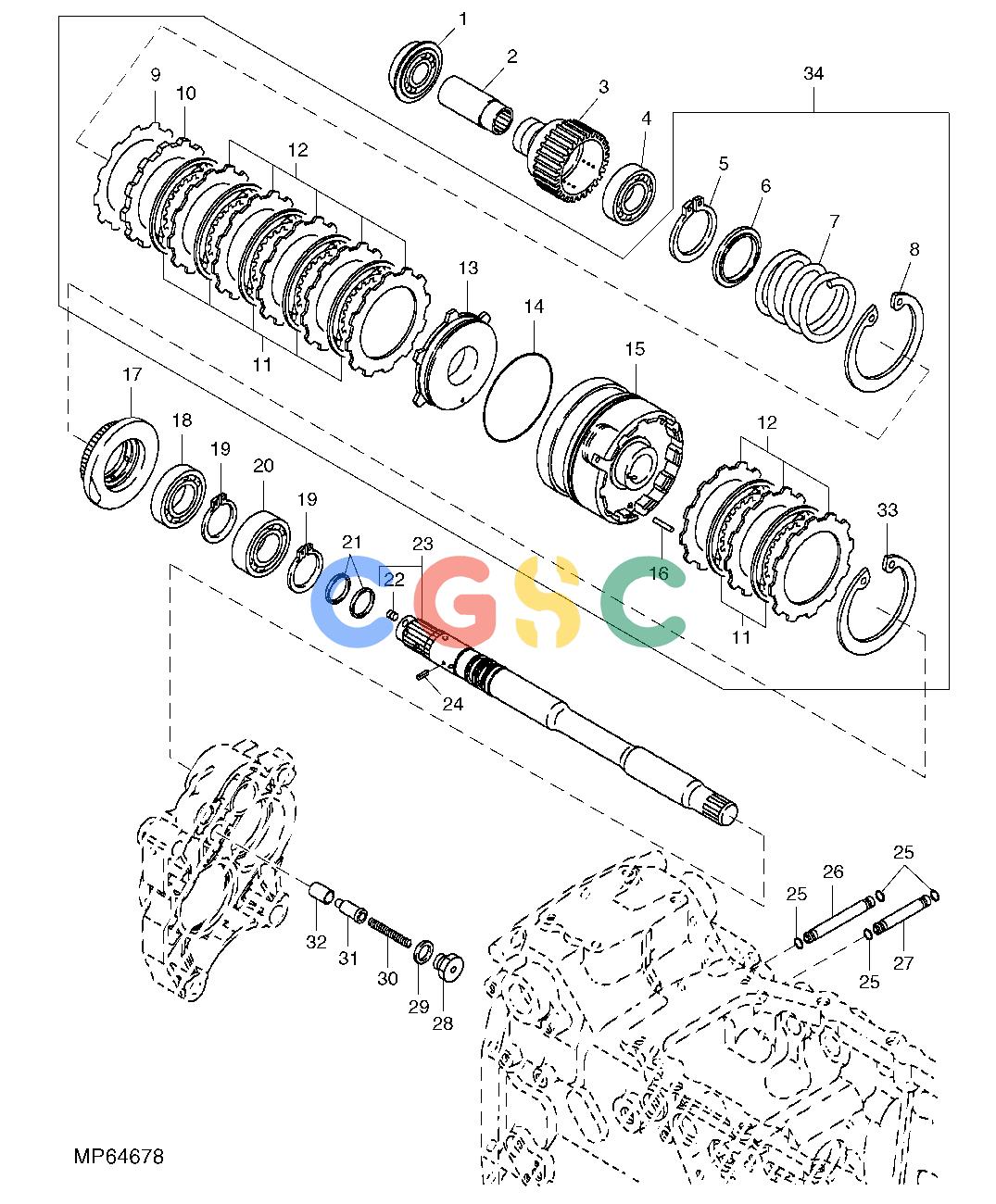 约翰迪尔零件查询110 - BACKHOE, LOADER PTO Clutch And Brake Assembly (800001 - )EPC John Deere online