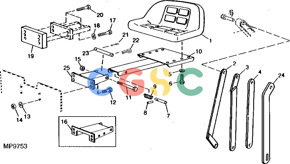 约翰迪尔零件查询10 - BACKHOE SEAT, BRACKET AND LIFT ARM LINKEPC John Deere online