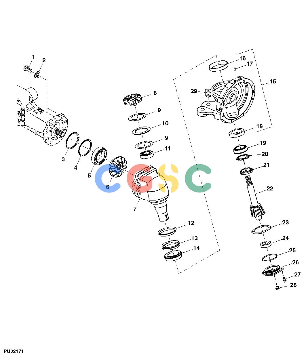 约翰迪尔零件查询110 - BACKHOE, LOADER FRONT GEAR CASE (MFWD) (AXLES MARKED A20BZ102-1, S20BZ106-1, S20BZ110-1)EPC John Deere online