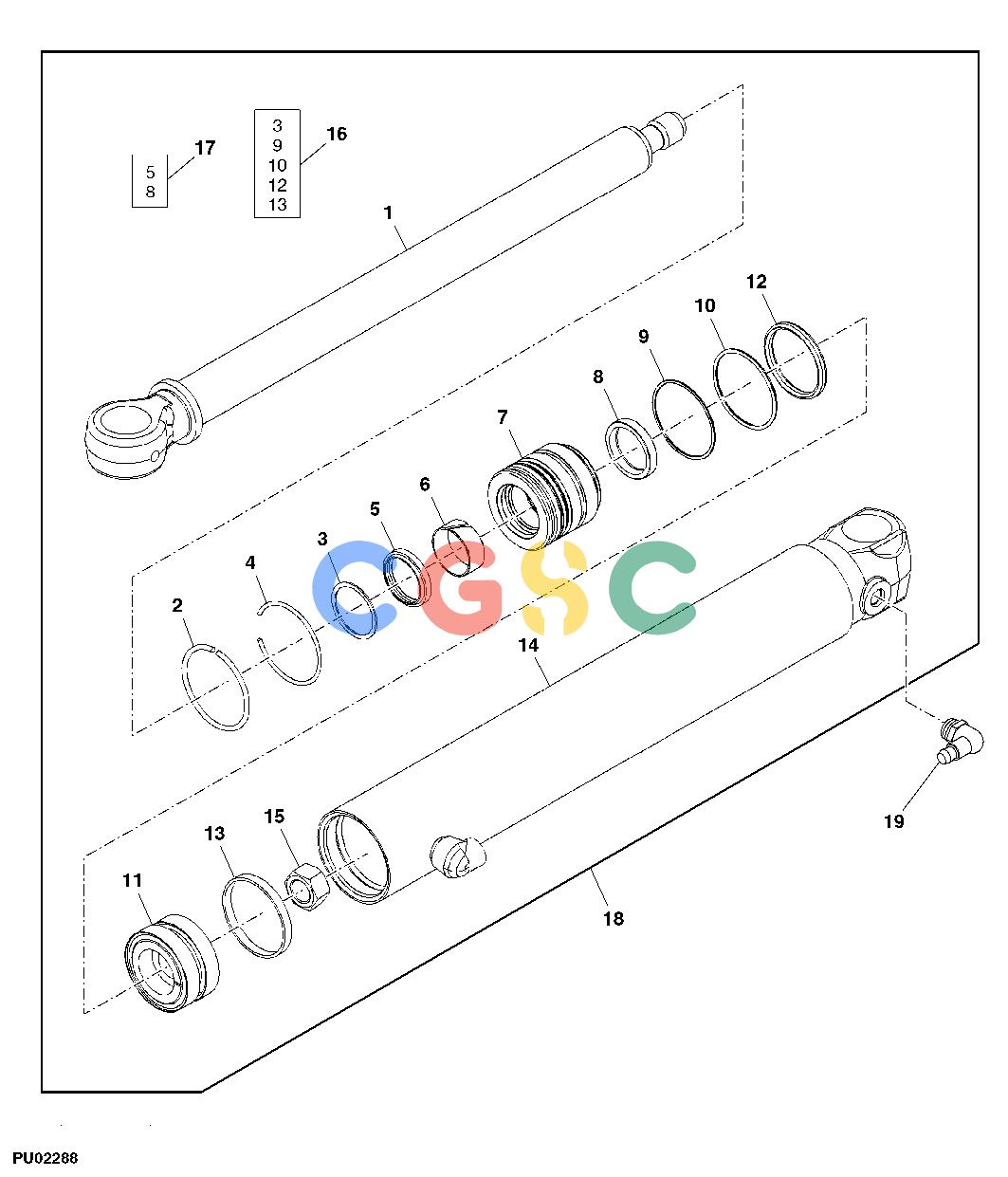 约翰迪尔零件查询110 - BACKHOE, LOADER Stabilizer Cylinder ( - 106260)EPC John Deere online