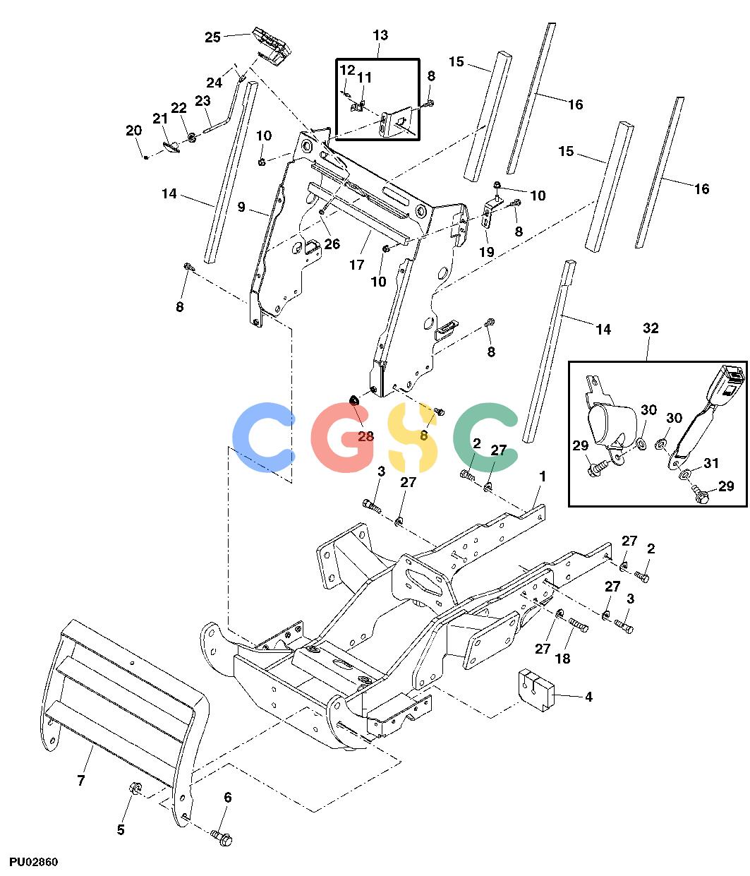约翰迪尔零件查询110 - BACKHOE, LOADER Front Frame ( - 310999)EPC John Deere online