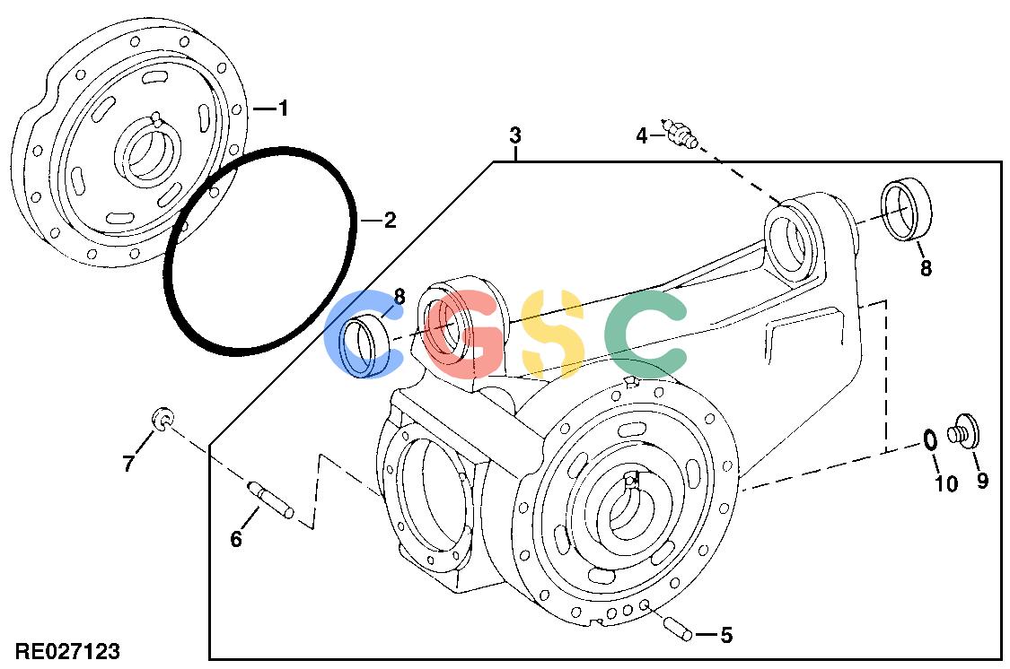 约翰迪尔零件查询1100 - AXLE DIFFERENTIAL CASE WITH BUSHINGS (MFWD) (RE42662) [K13]EPC John Deere online