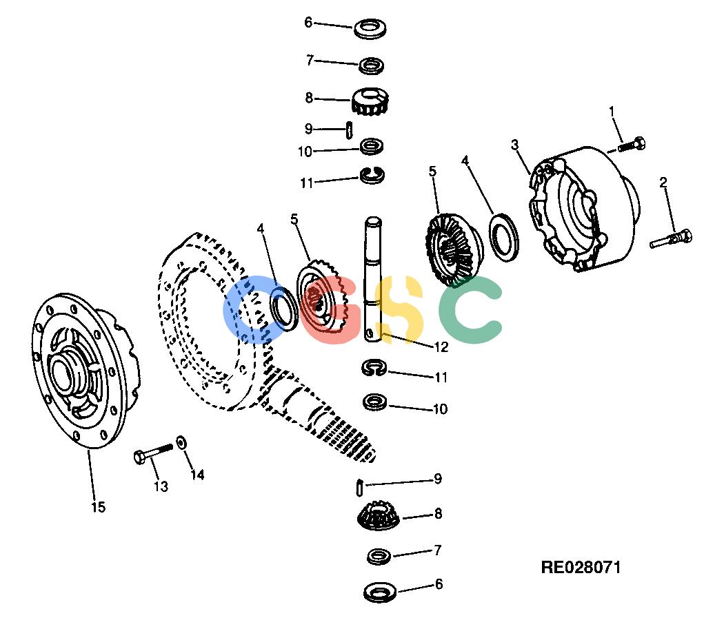 约翰迪尔零件查询1200 - AXLE AR107951,AR107861 STANDARD DIFFERENTIAL (OC-1)EPC John Deere online