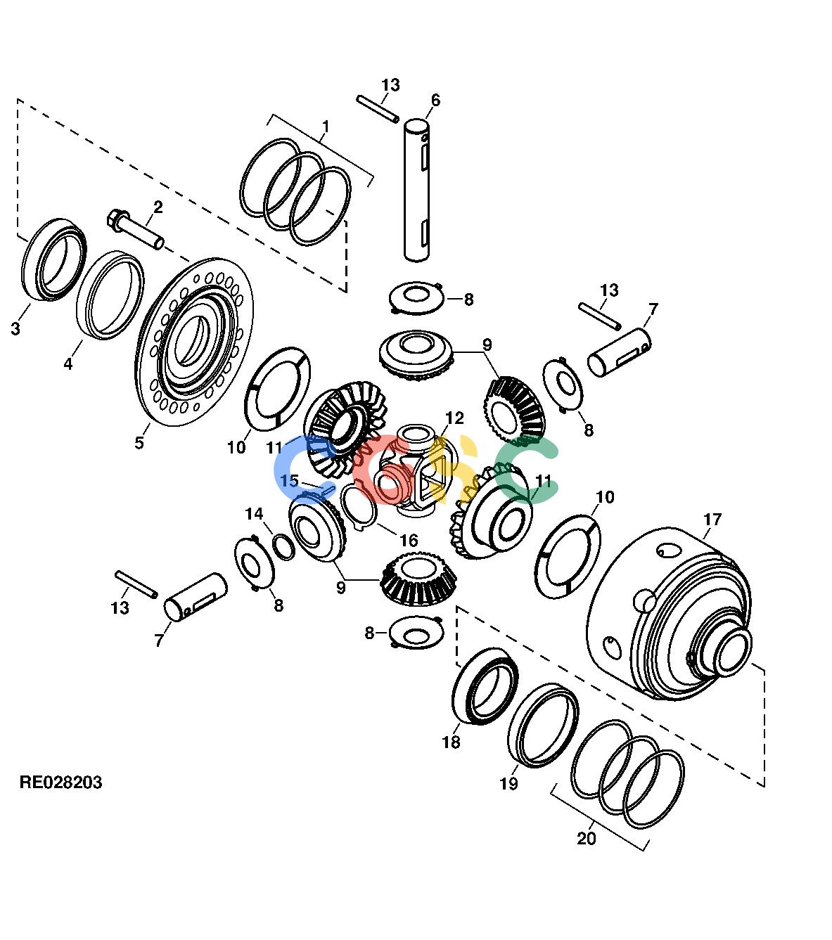 约翰迪尔零件查询RE160302 - AXLE RE68130 Standard Differential, Front and RearEPC John Deere online