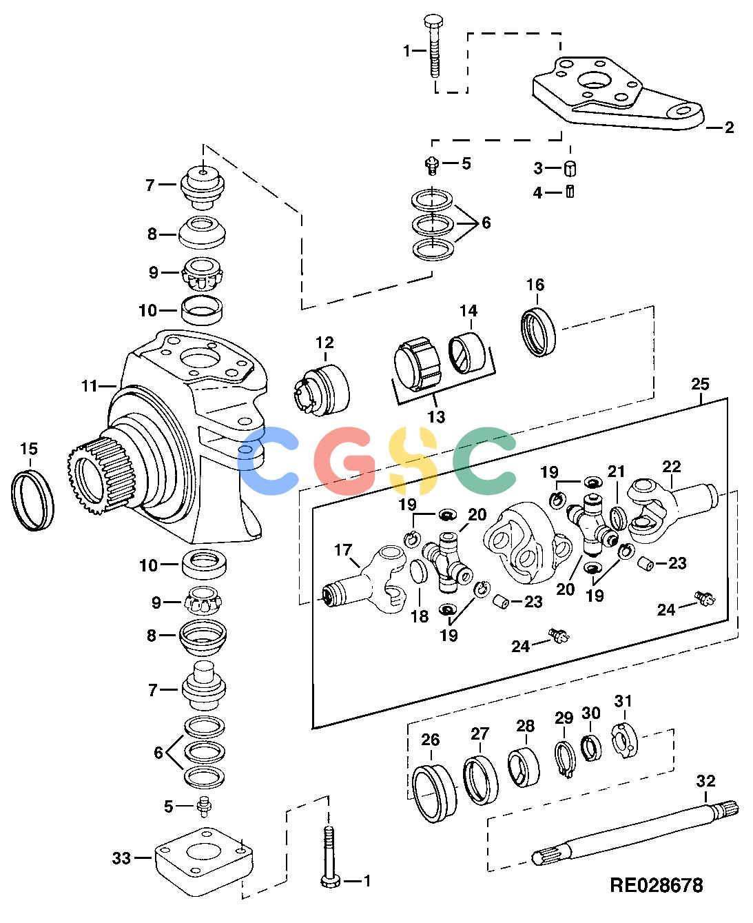 约翰迪尔零件查询1100 - AXLE STEERING ARM AND KNUCKLE (RE53357)AXLE SERIAL NUMBER(059074- ) (OC-1413) [H19]EPC John Deere online