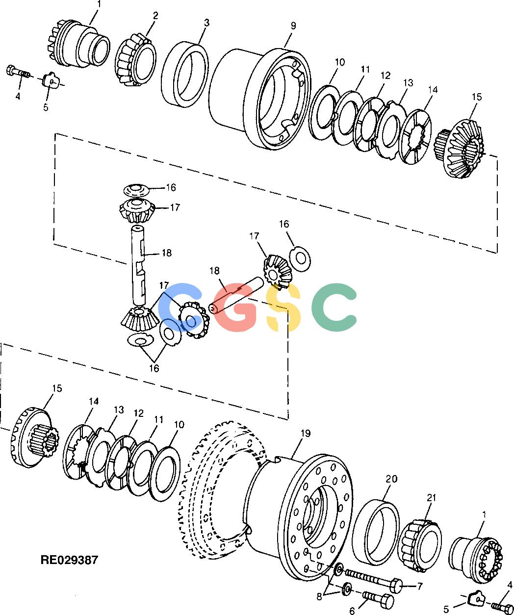 约翰迪尔零件查询1100 - AXLE DIFFERENTIAL TYPE LIMITED SLIP (RE37135) [I21]EPC John Deere online
