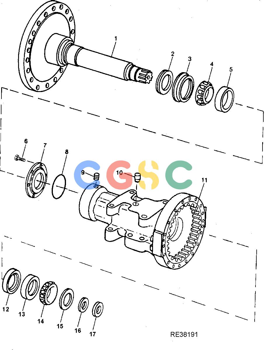 约翰迪尔零件查询1200 - AXLE RE38191 AXLE HOUSING AND SHAFT (OC-4)EPC John Deere online