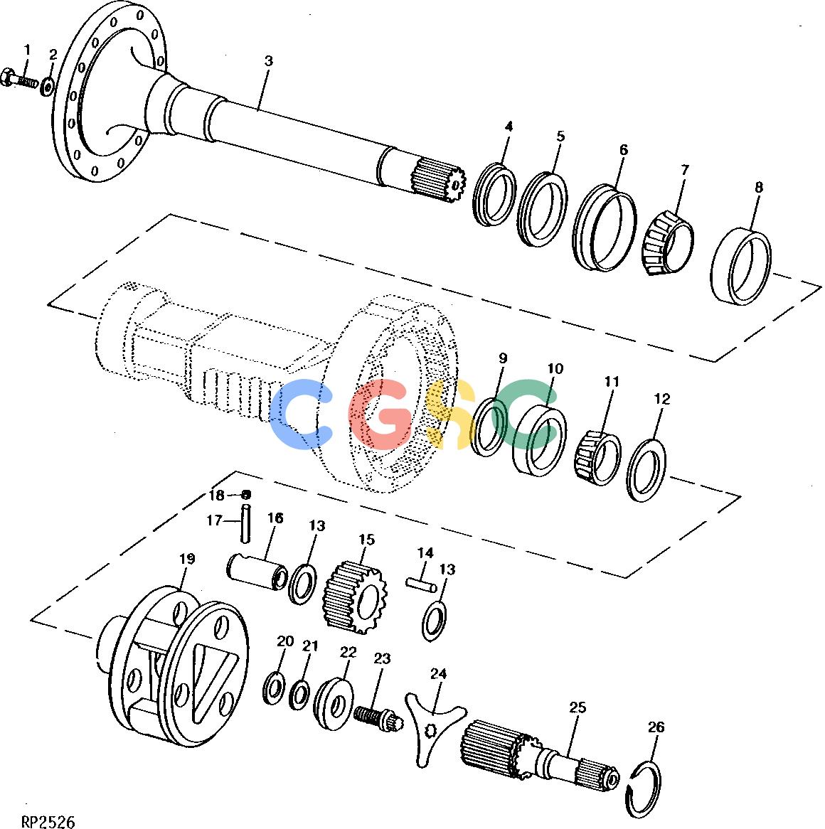 约翰迪尔零件查询ROLLIGIN - AXLE PLANETARY AND FRONT AXLE [01B20]EPC John Deere online