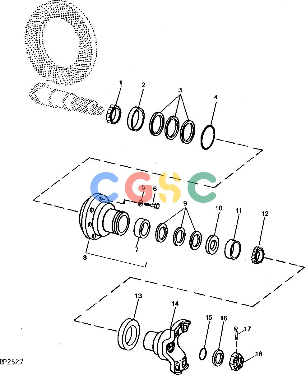 约翰迪尔零件查询ROLLIGIN - AXLE REAR DIFFERENTIAL YOKE AND QUILL [01C13]EPC John Deere online