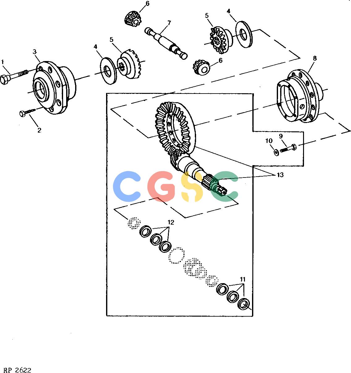 约翰迪尔零件查询ROLLIGIN - AXLE REAR DIFFERENTIAL HOUSING [01J01]EPC John Deere online