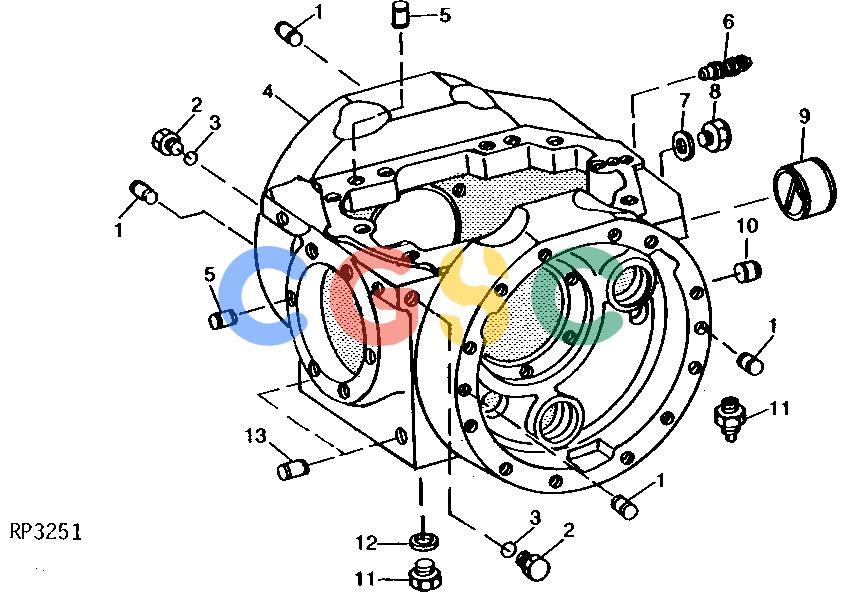 约翰迪尔零件查询ROLLIGIN - AXLE REAR DIFFERENTIAL CASE [01H20]EPC John Deere online