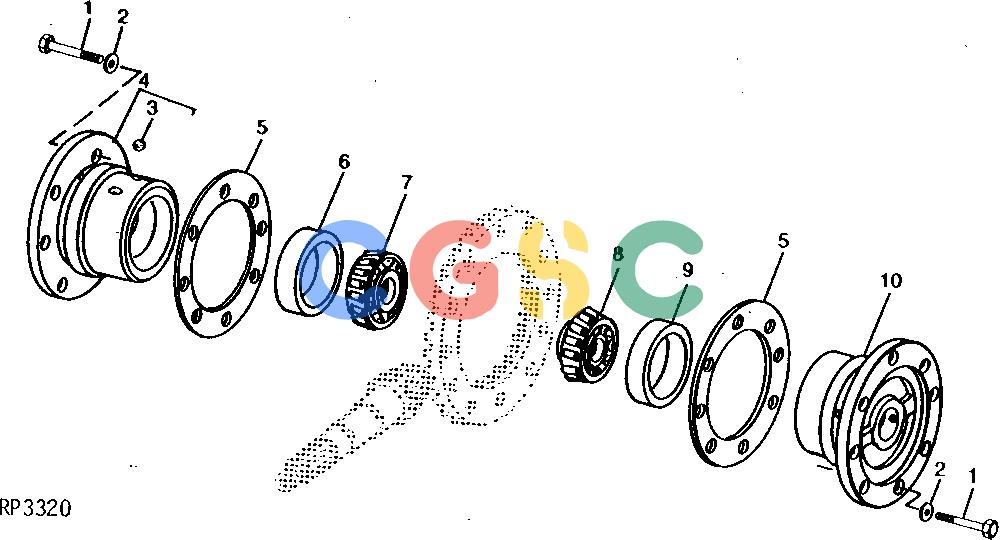 约翰迪尔零件查询ROLLIGIN - AXLE FRONT DIFFERENTIAL BEARING QUILLS [02C23]EPC John Deere online