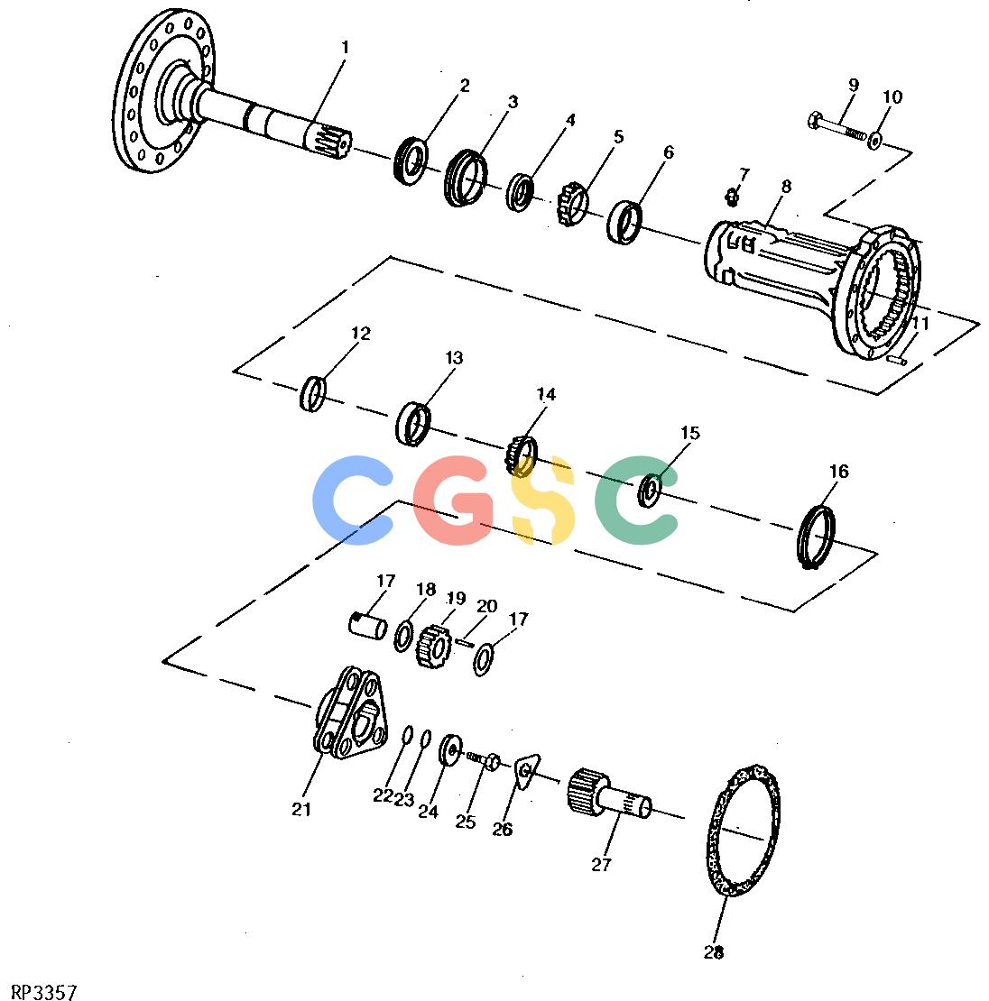 约翰迪尔零件查询ROLLIGIN - AXLE REAR AXLE HOUSING AND SHAFT [01J04]EPC John Deere online