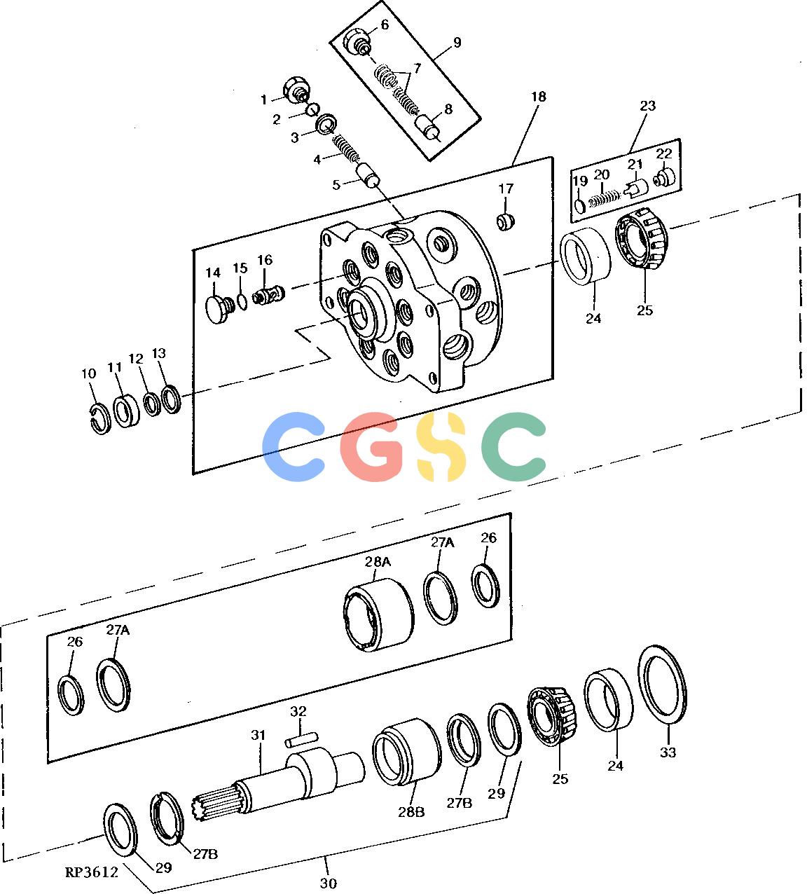 约翰迪尔零件查询410 - BACKHOE, LOADER NON-SERIALIZED HYDRAULIC PUMP 66 CM3 (4 IN.3) (SERIAL NO. -383250) [01H04]EPC John Deere online