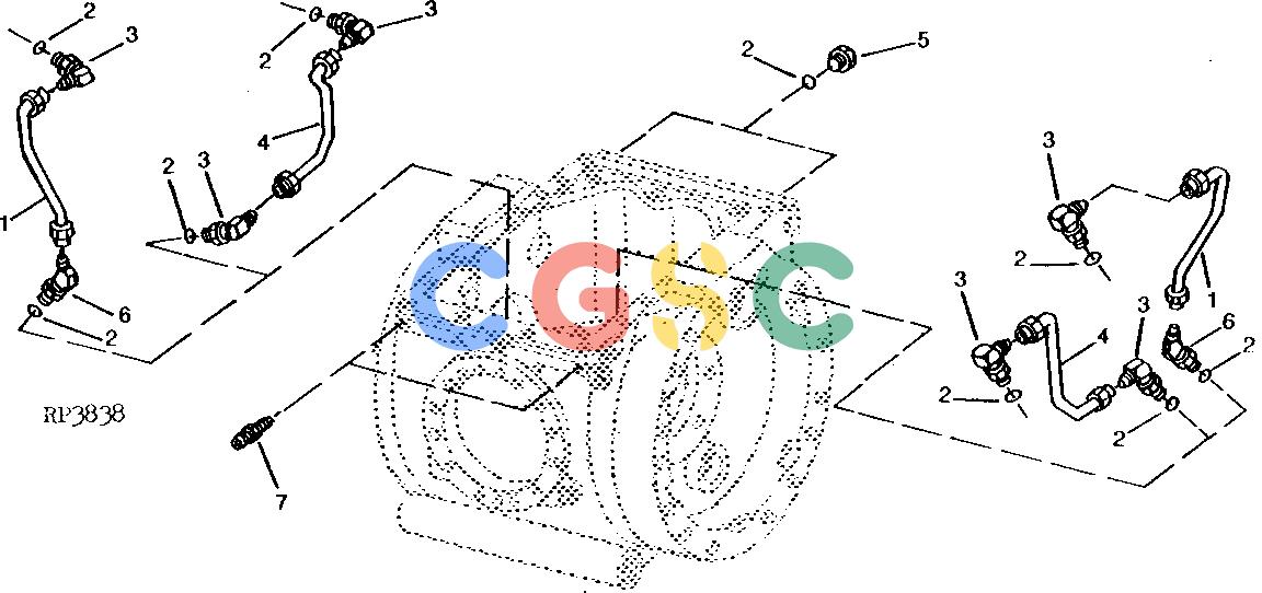 约翰迪尔零件查询1200 - AXLE INTERNAL BRAKE LINES (OC-2, OC-B AND OC-B)EPC John Deere online