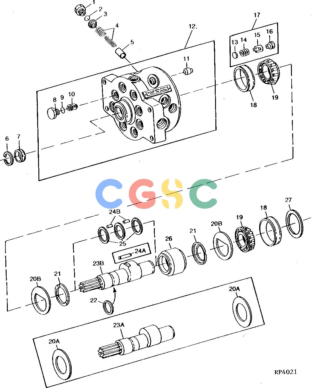 约翰迪尔零件查询410 - BACKHOE, LOADER SERIALIZED REPLACEMENT HYDRAULIC PUMP - MODEL JD1 65 CM3 (4 IN.3) (SERIAL NO. 383251- ) [01H10]EPC John Deere online
