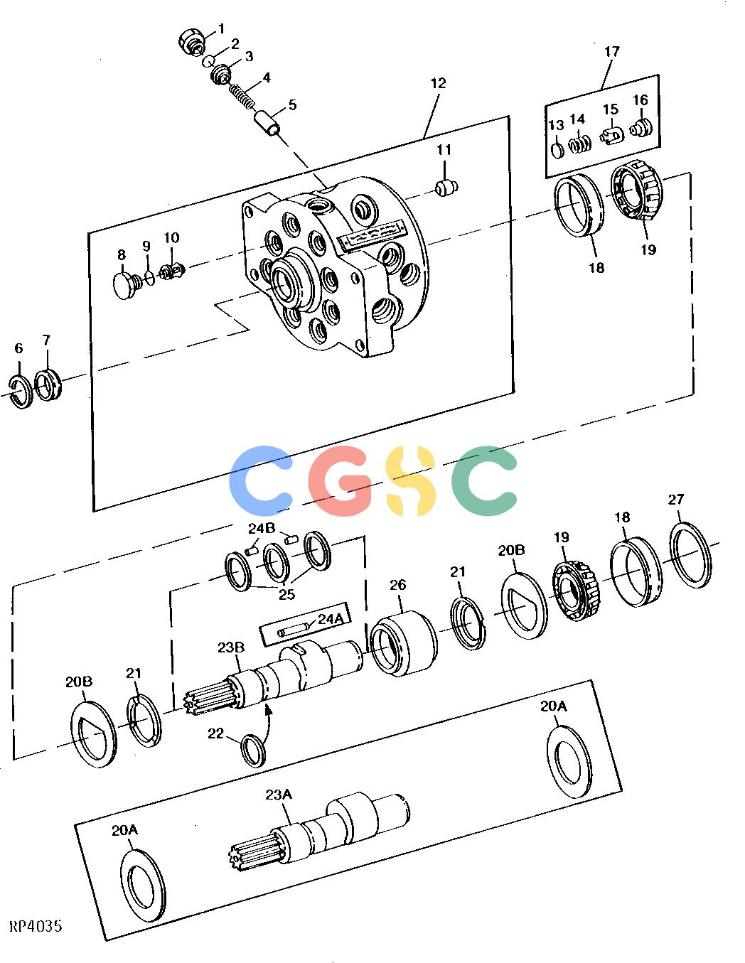 约翰迪尔零件查询310A - BACKHOE, LOADER HYDRAULIC PUMP - MODEL GF1 (SERIAL NO. 383156- ) [02E12]EPC John Deere online
