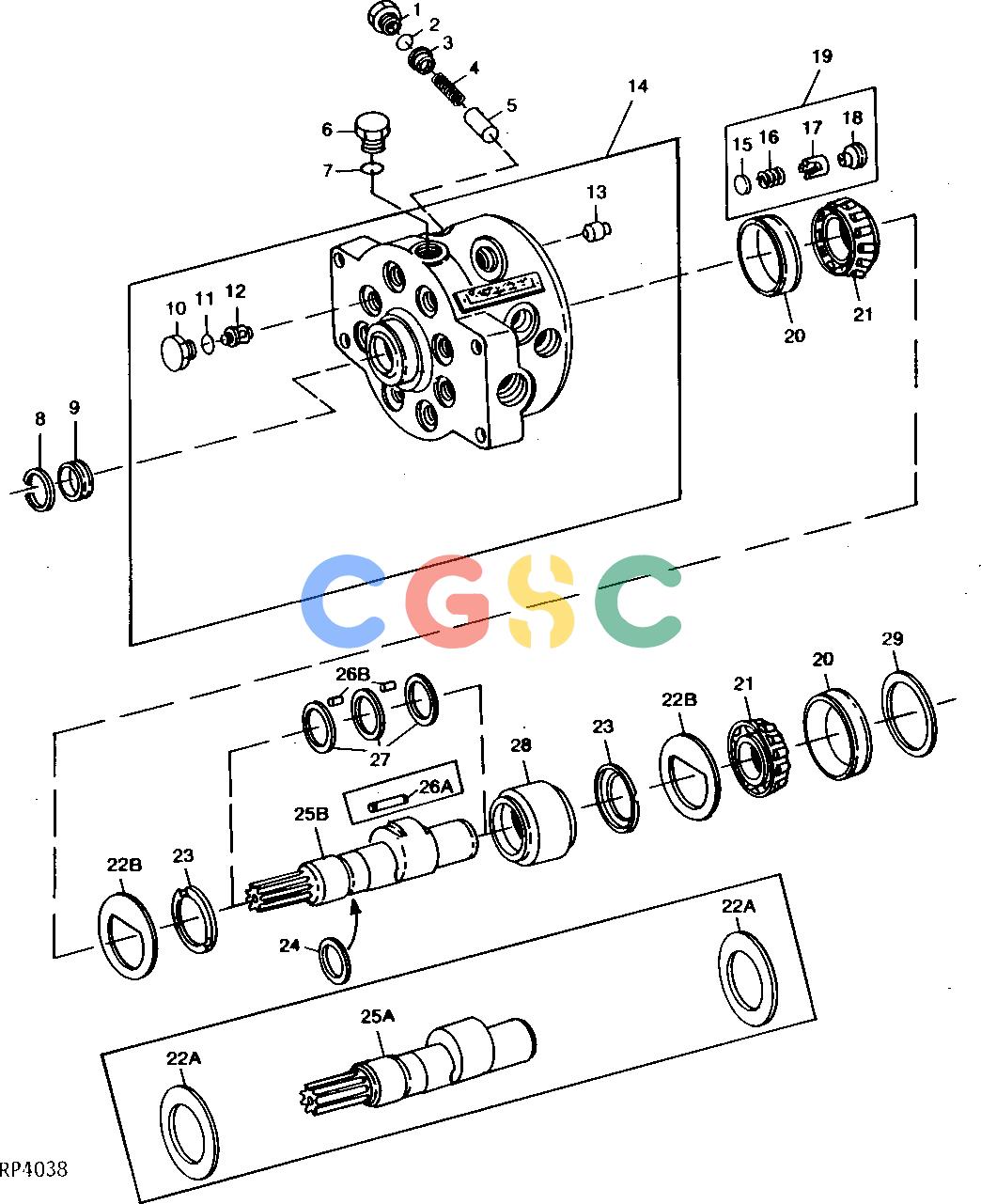 约翰迪尔零件查询410B - BACKHOE, LOADER HYDRAULIC PUMP - MODEL GB1 50 CM3 (3 IN.3) [02H10]EPC John Deere online