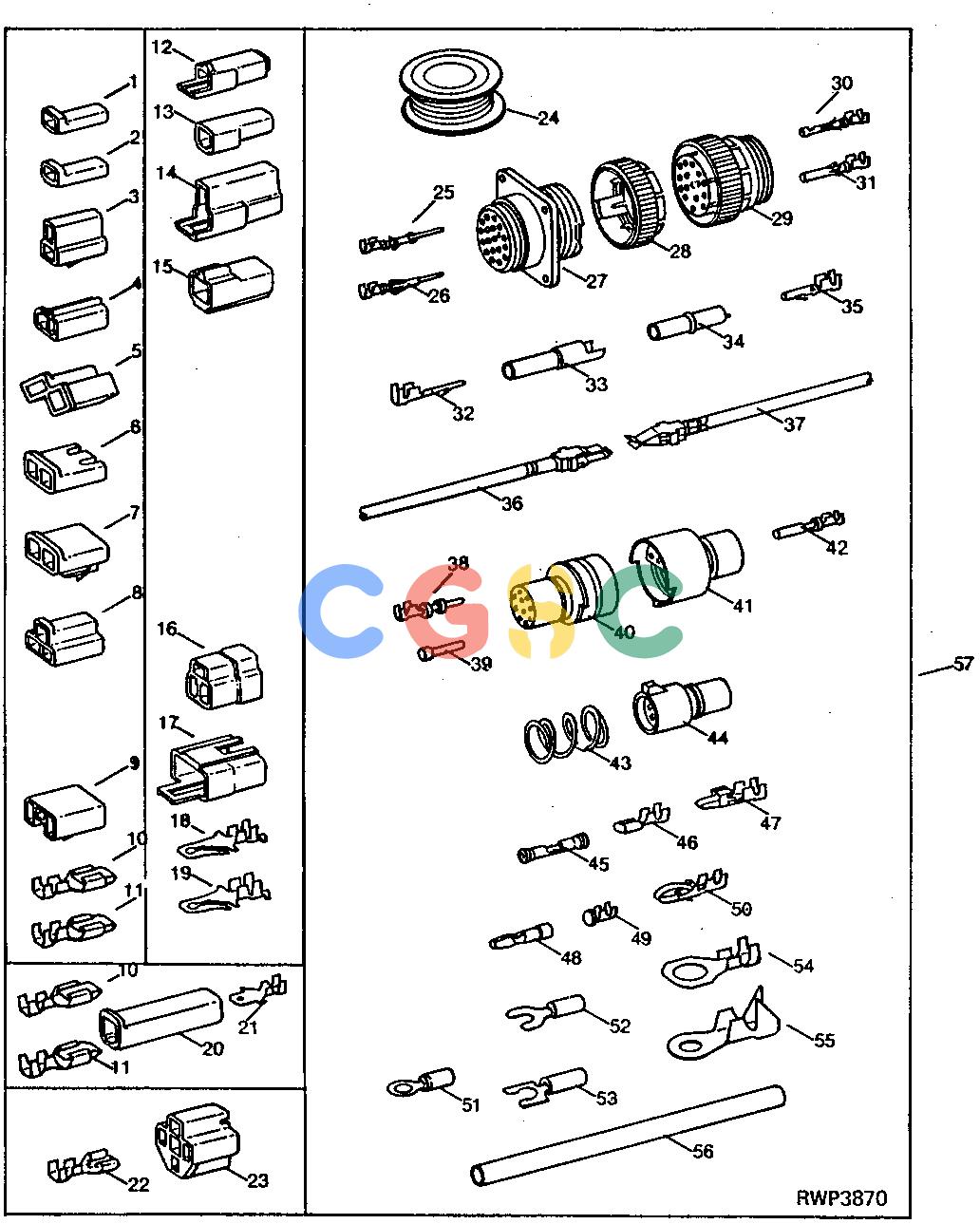 约翰迪尔零件查询315CH - BACKHOE, LOADER WIRE LEAD KIT [01H01]EPC John Deere online