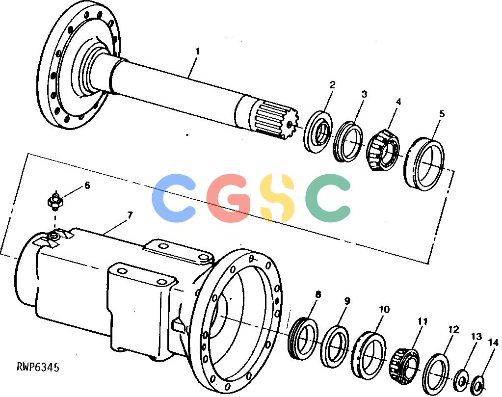 约翰迪尔零件查询1200 - AXLE RE42083,RE42084 AXLE HOUSING AND SHAFT (OC-D) (OC-E)EPC John Deere online