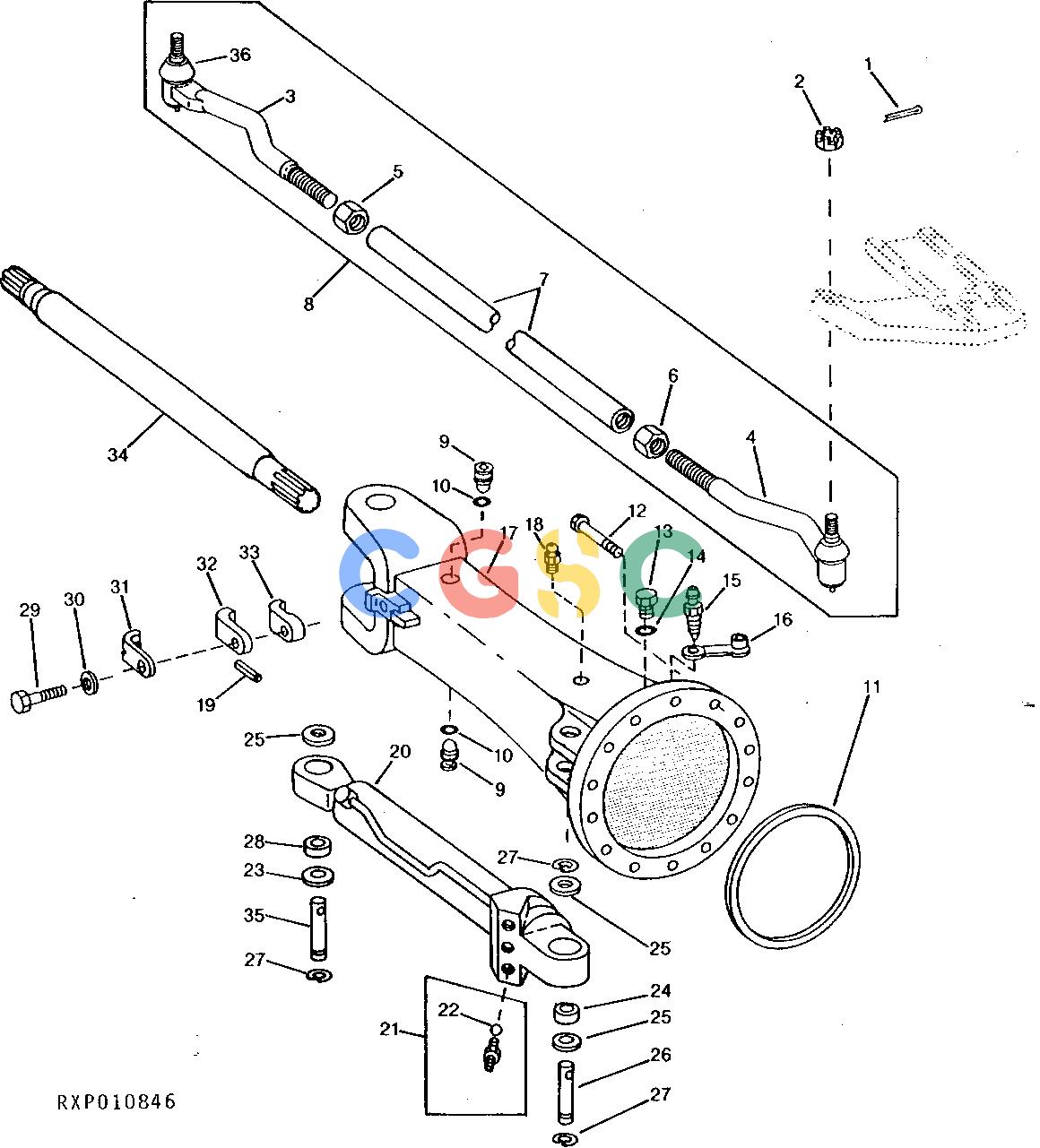 约翰迪尔零件查询1100 - AXLE AXLE HOUSING (RE52219) (WITH BRAKES) [E11]EPC John Deere online