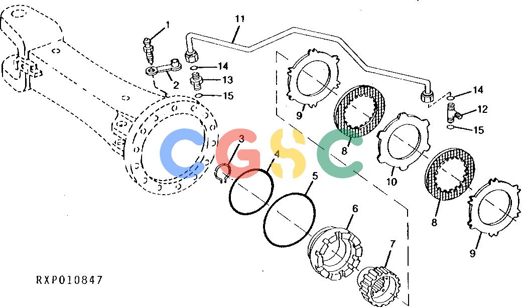 约翰迪尔零件查询1100 - AXLE WET DISK BRAKES (RE37815) [I19]EPC John Deere online