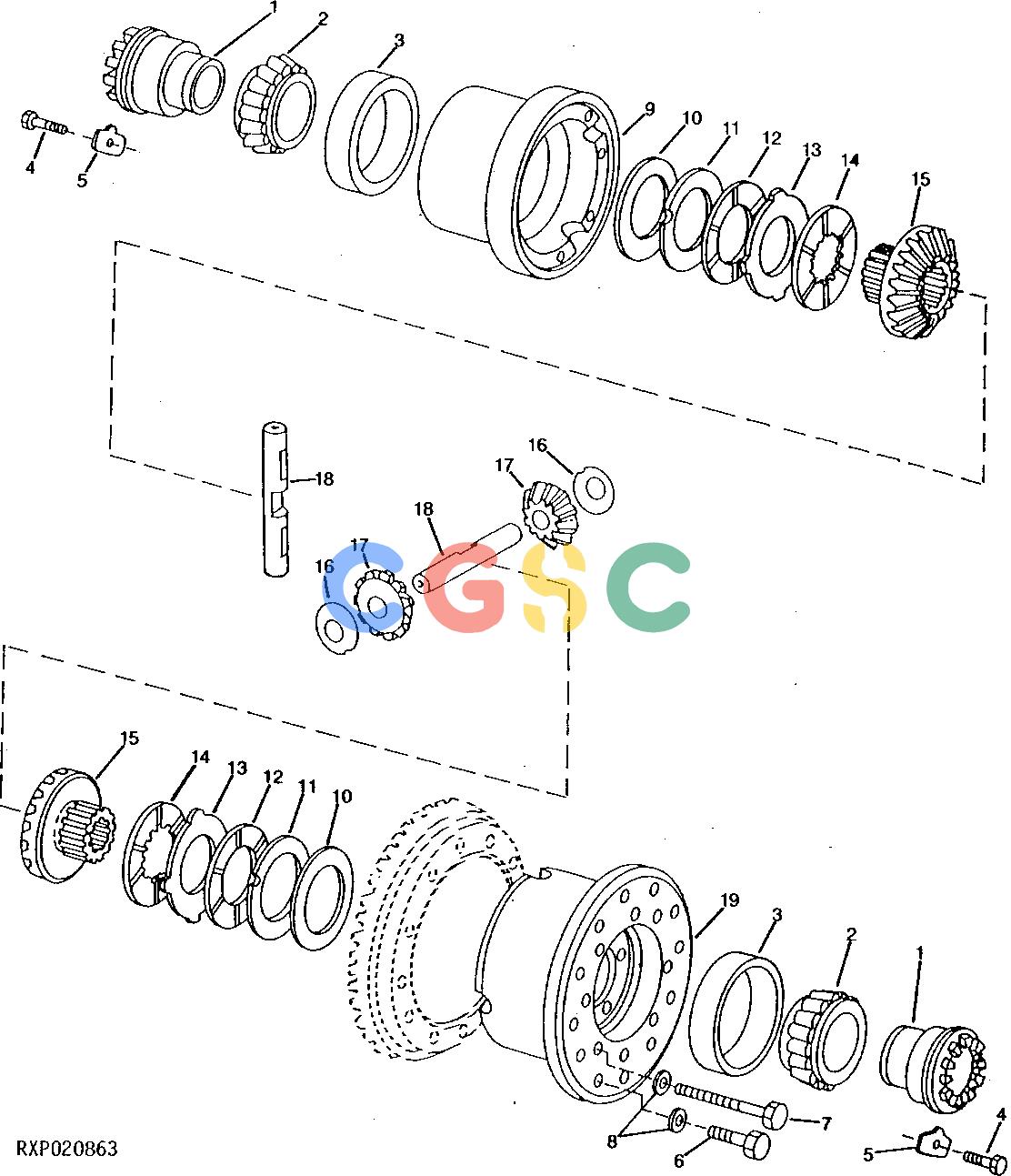 约翰迪尔零件查询1100 - AXLE DIFFERENTIAL TYPE LIMITED SLIP (RE41971) [I23]EPC John Deere online