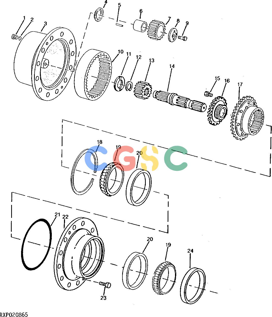 约翰迪尔零件查询1100 - AXLE FINAL DRIVE (RE39202)(CANCELLED REPLACED BY RE58602) [J20]EPC John Deere online