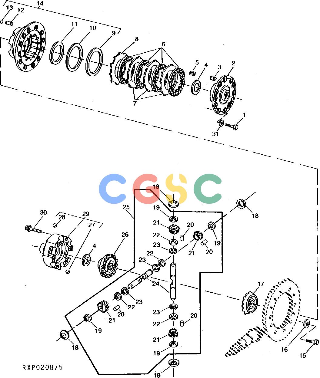 约翰迪尔零件查询1200 - AXLE RE35669, RE38716 DIFFERENTIAL LOCK (OC-3)EPC John Deere online