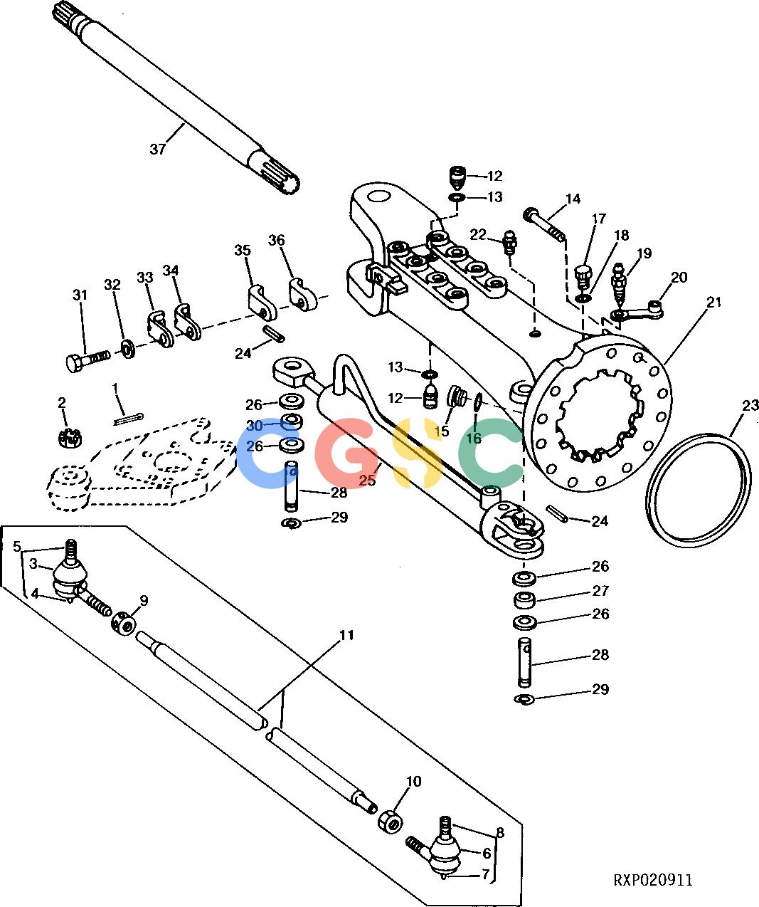 约翰迪尔零件查询1100 - AXLE AXLE HOUSING (RE53357) [I07]EPC John Deere online