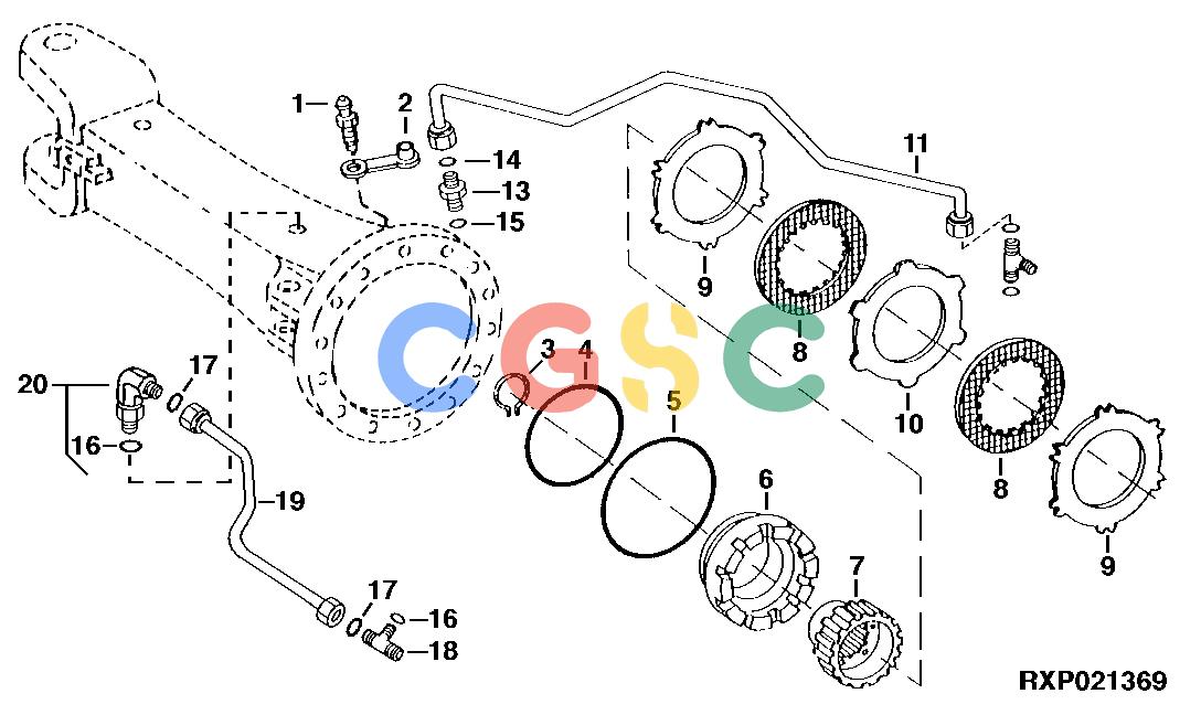 约翰迪尔零件查询1100 - AXLE WET DISK BRAKES (RE52218) [I20]EPC John Deere online