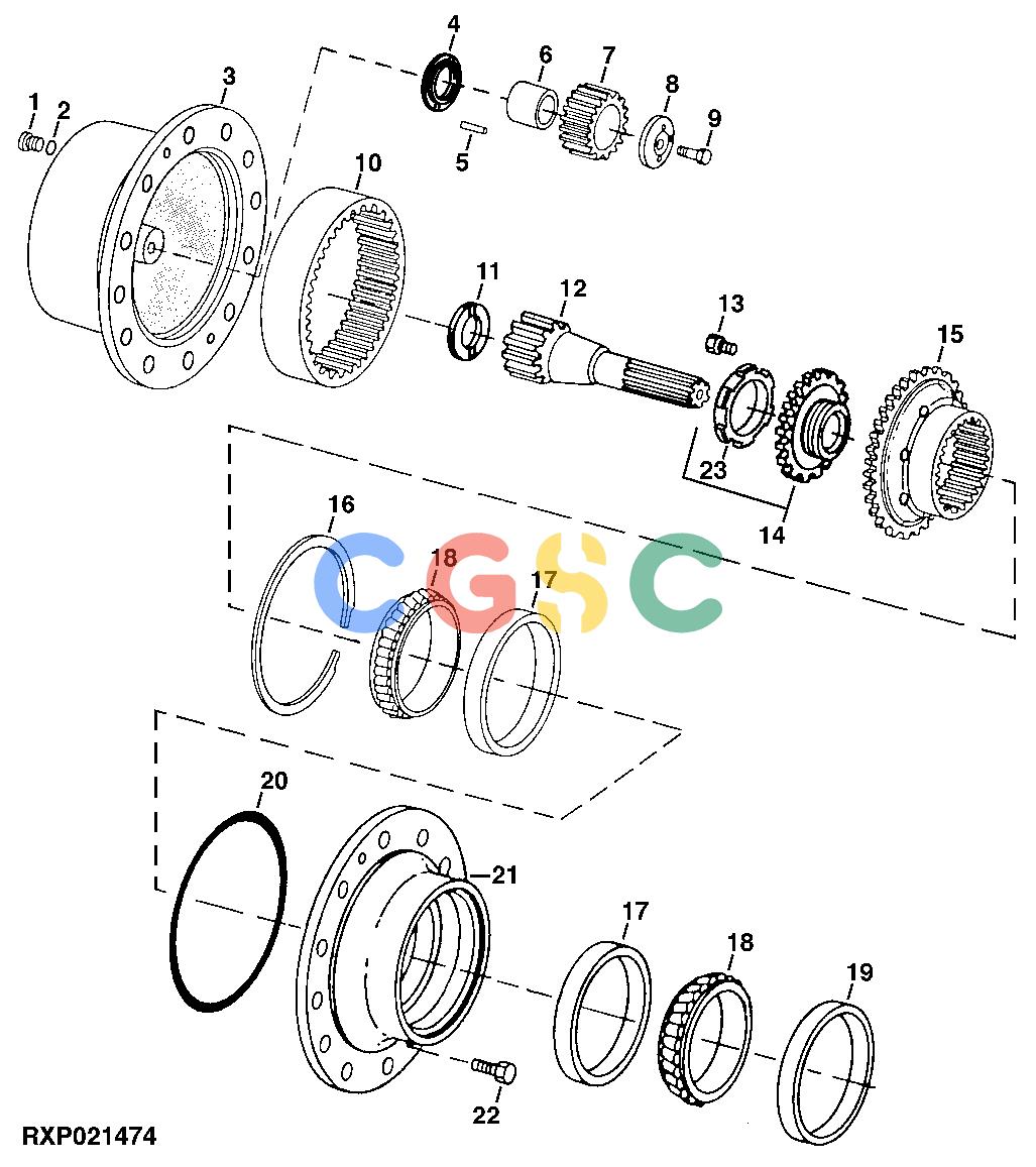 约翰迪尔零件查询1100 - AXLE FINAL DRIVE (RE58602)(SERIAL NO.035804- ) [K05]EPC John Deere online