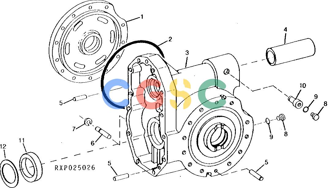 约翰迪尔零件查询1100 - AXLE DIFFERENTIAL CASE (RAISED PIVOT) (RE44837) (RE44835) [J13]EPC John Deere online