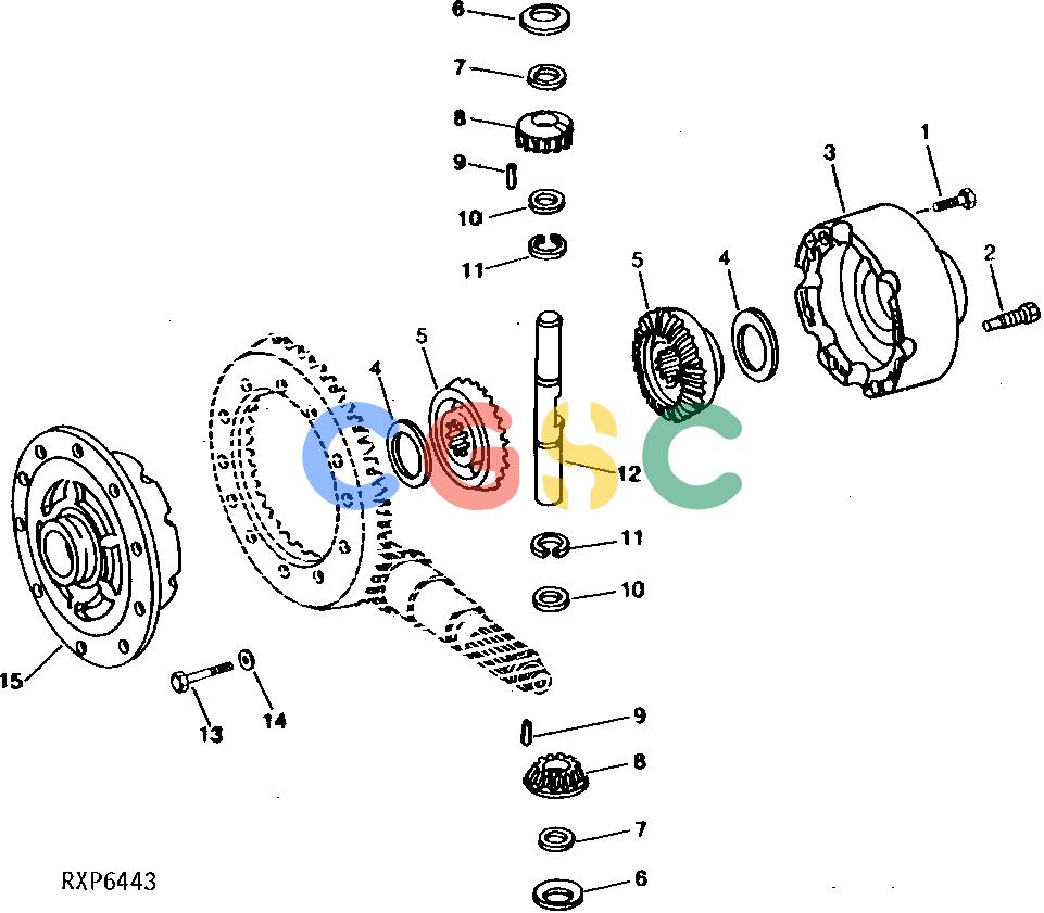 约翰迪尔零件查询1200 - AXLE RE48704,AR107861 STANDARD DIFFERENTIAL (OC-A) (OC-1)EPC John Deere online