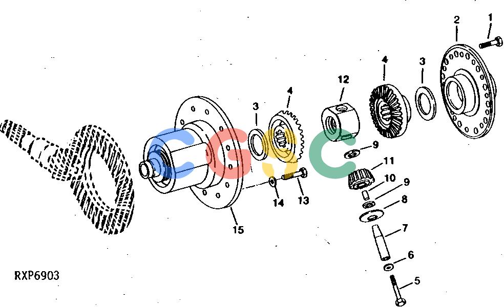 约翰迪尔零件查询1200 - AXLE RE37956, RE38312 STANDARD DIFFERENTIAL (OC-1 )EPC John Deere online
