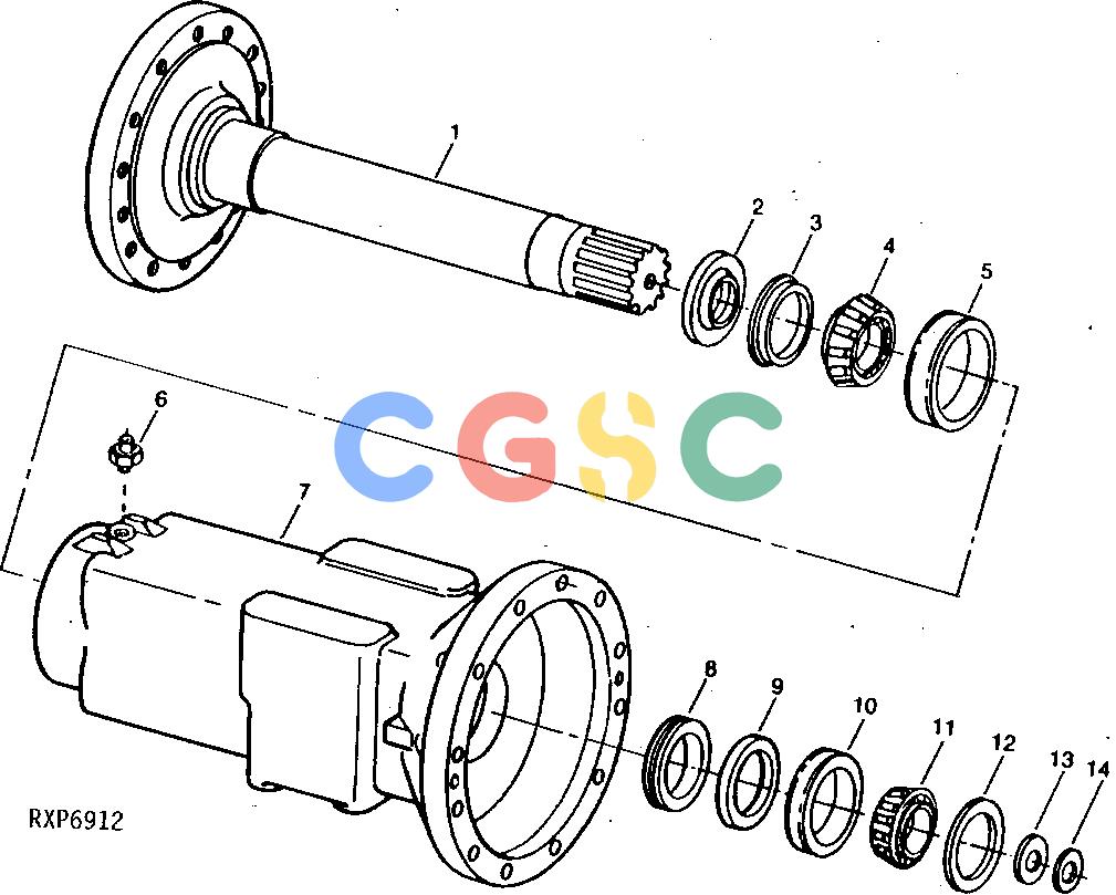 约翰迪尔零件查询1200 - AXLE RE36424 AXLE HOUSING AND SHAFT (OC-2)EPC John Deere online