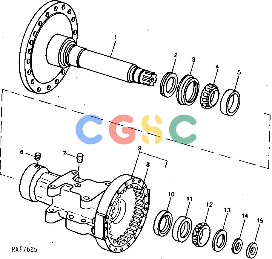 约翰迪尔零件查询1200 - AXLE RE38190 AND RE38188 AXLE HOUSING AND SHAFT (OC-4)EPC John Deere online
