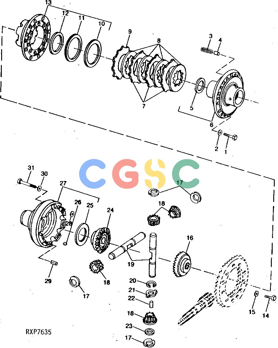 约翰迪尔零件查询1200 - AXLE RE38195,RE38196,RE38198 DIFFERENTIAL LOCK (OC-3)EPC John Deere online