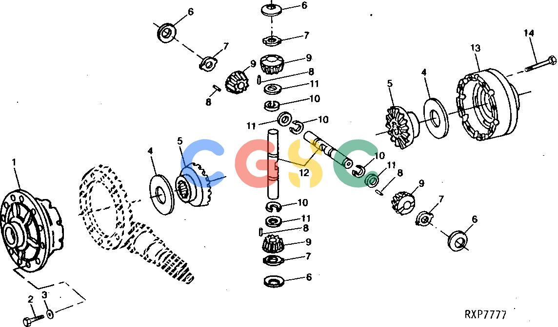约翰迪尔零件查询1200 - AXLE RE37530 STANDARD DIFFERENTIAL (OC-5)EPC John Deere online