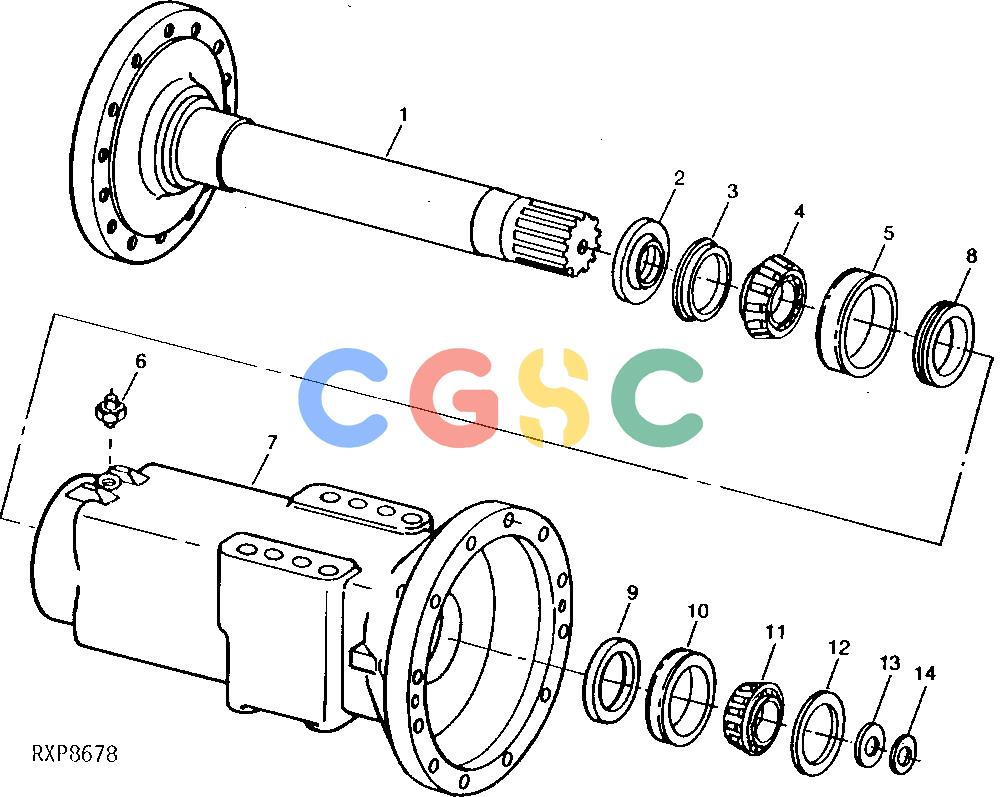 约翰迪尔零件查询1200 - AXLE RE42798 AXLE HOUSING AND SHAFT (OC-5)EPC John Deere online