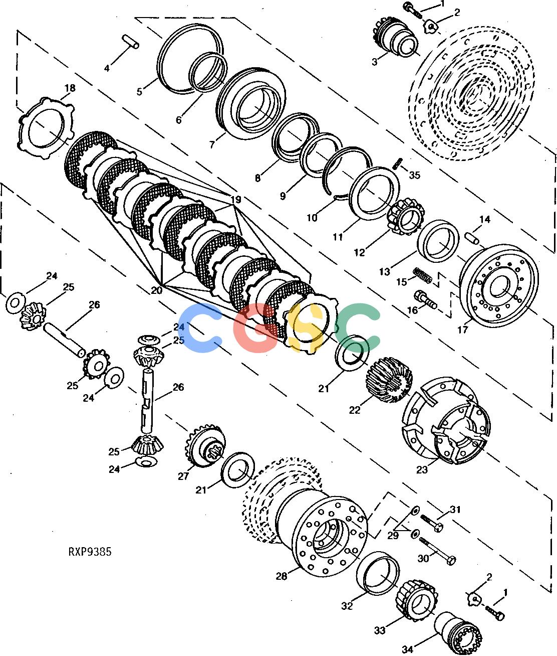 约翰迪尔零件查询1100 - AXLE HYDRAULIC LOCK DIFFERENTIAL (RE44009) [J07]EPC John Deere online